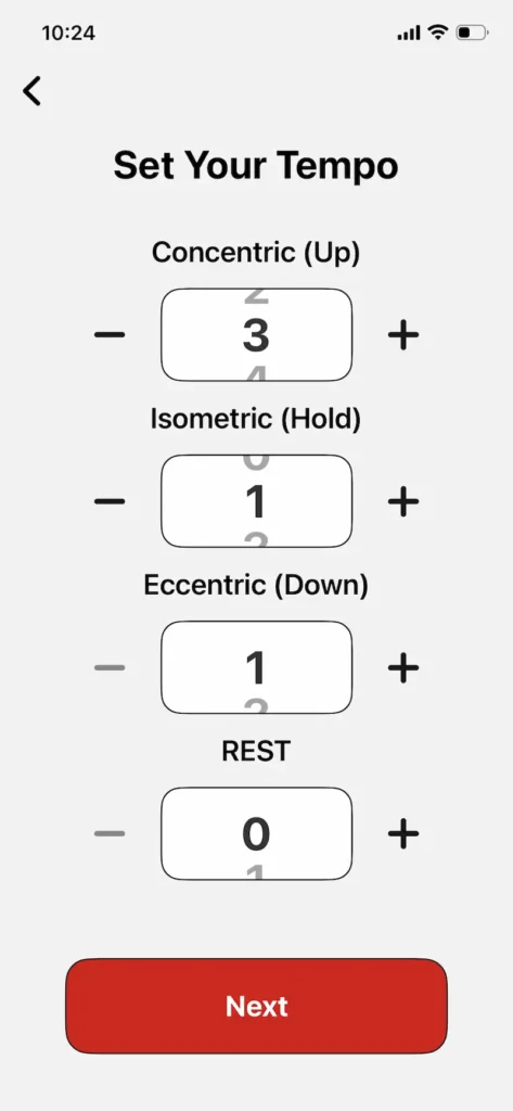 Set your tempo の設定項目。